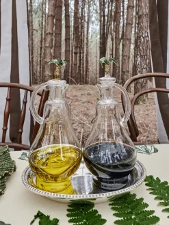 Best Cano Cristales Vinegar Cruet In Green Set Of 2 Table Tops