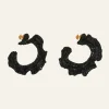 Dance Elements Hoops In Black Jewelry