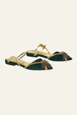 New Fantasising Flats In Green Shoes