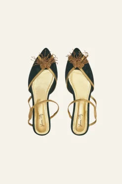 New Fantasising Flats In Green Shoes