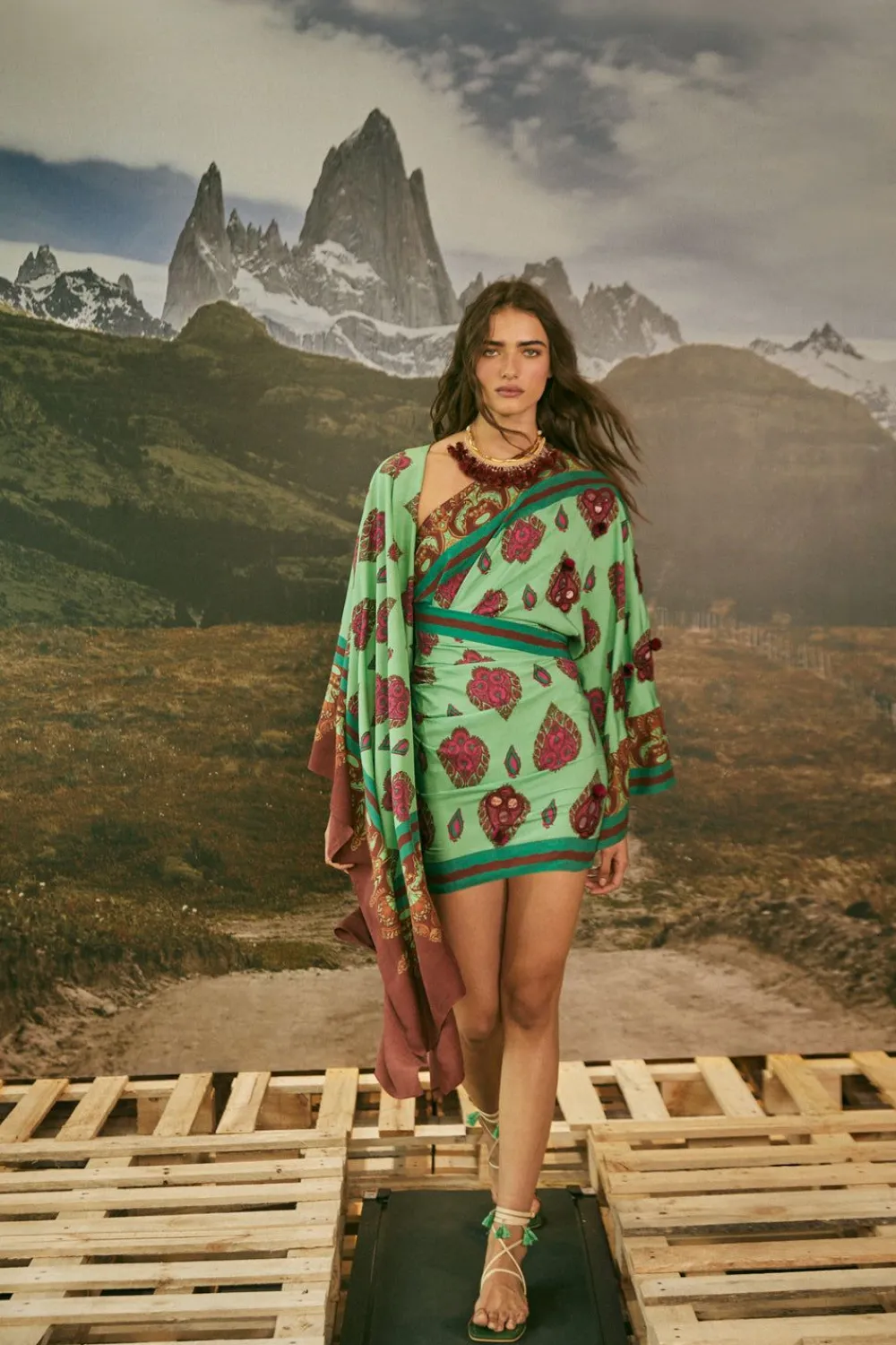 Online India Chintz Shawl In Green Shawls