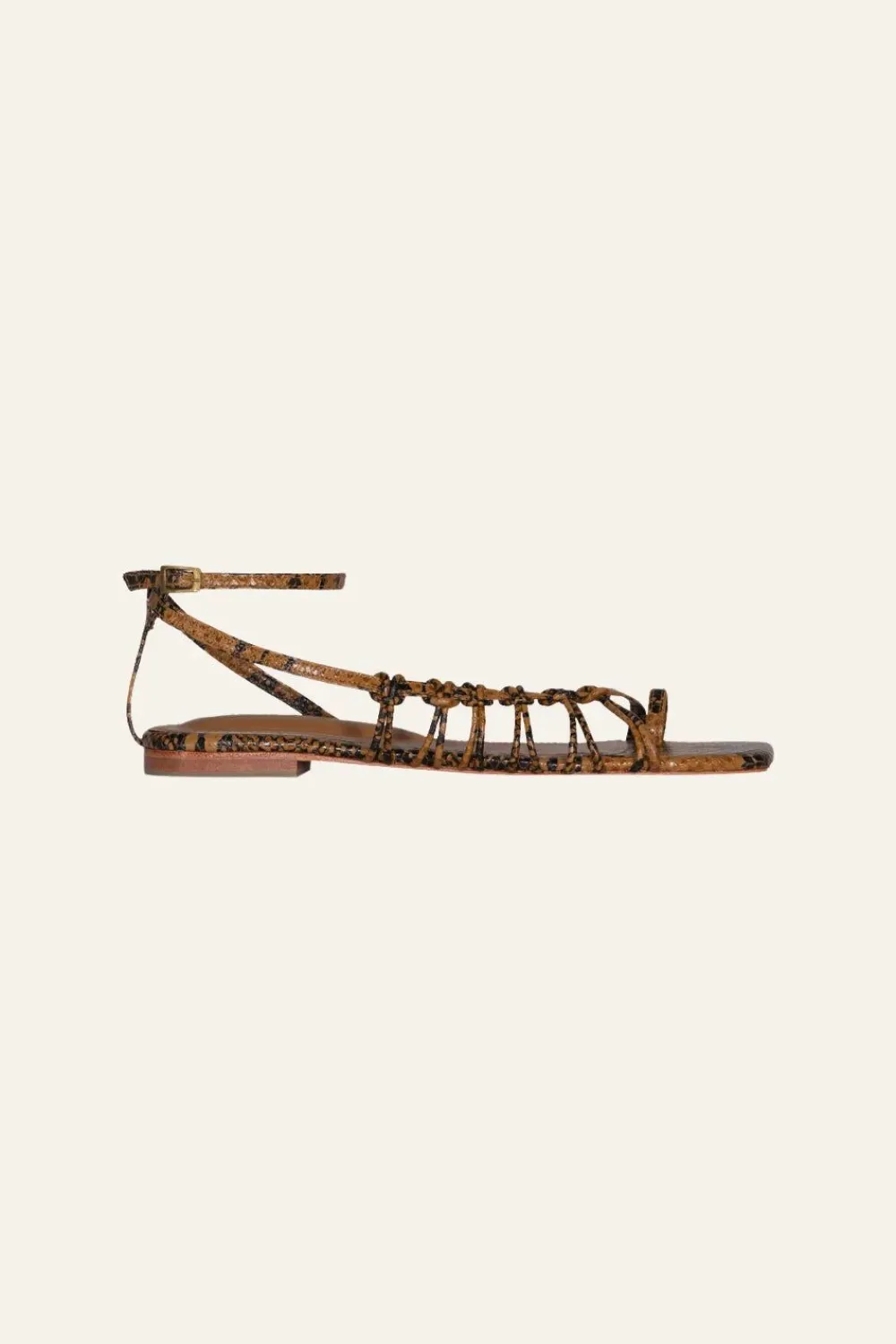 Discount Moon Gazer Flats In Brown Python Shoes