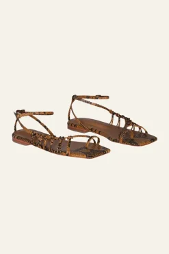 Discount Moon Gazer Flats In Brown Python Shoes
