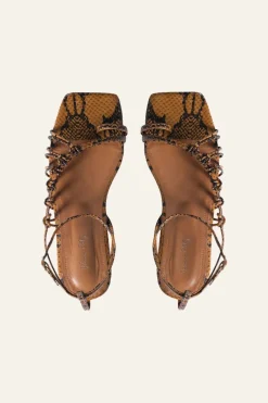 Discount Moon Gazer Flats In Brown Python Shoes
