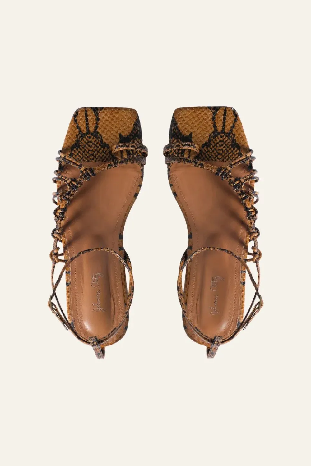 Discount Moon Gazer Flats In Brown Python Shoes