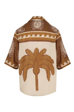 Hot Paisley Situation Shirt In Brown Tops