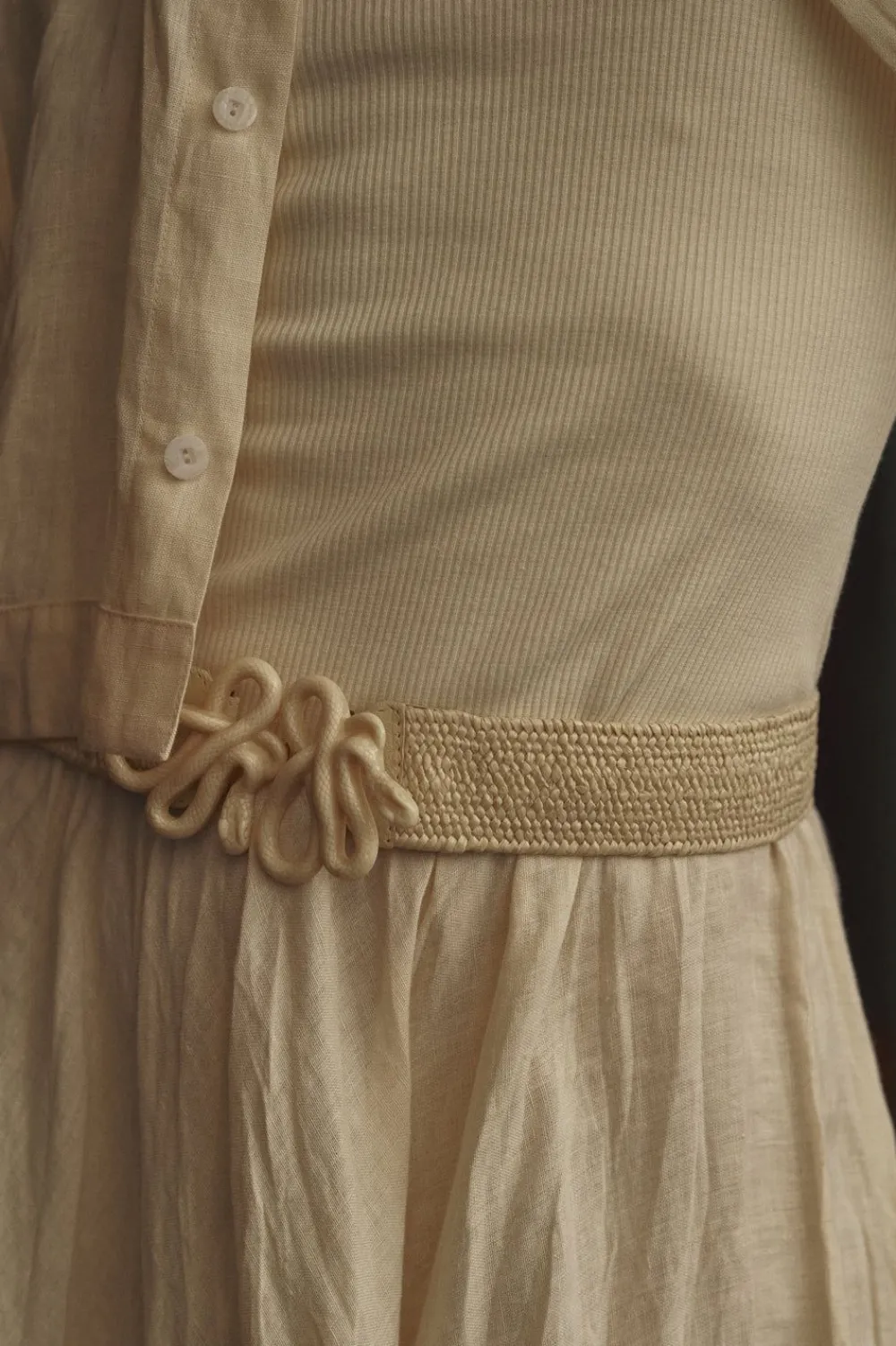 Sale Rhythmic Ripple Belt In Ecru Belts