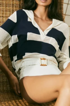 Hot Rio Mara Top In Navy Tops