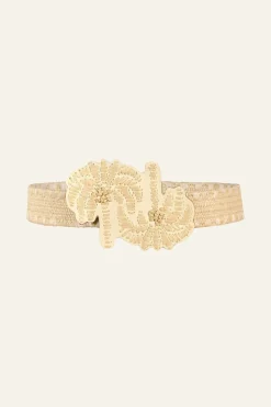Outlet Rustle Of Palm Trees Belt In Ecru Belts
