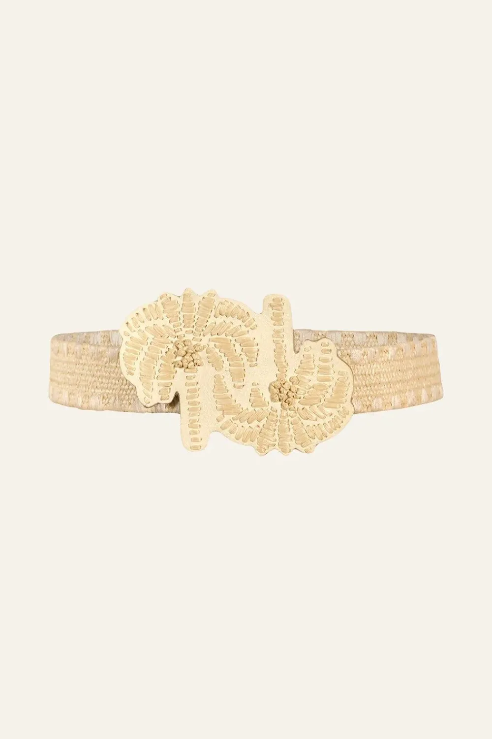Outlet Rustle Of Palm Trees Belt In Ecru Belts