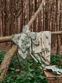 Outlet Secret Life Of Funghi Cloth Napkins In Green Set Of 4 Table Linens