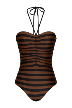 Outlet Ucayali River Onepiece In Black & Brown Swimwear